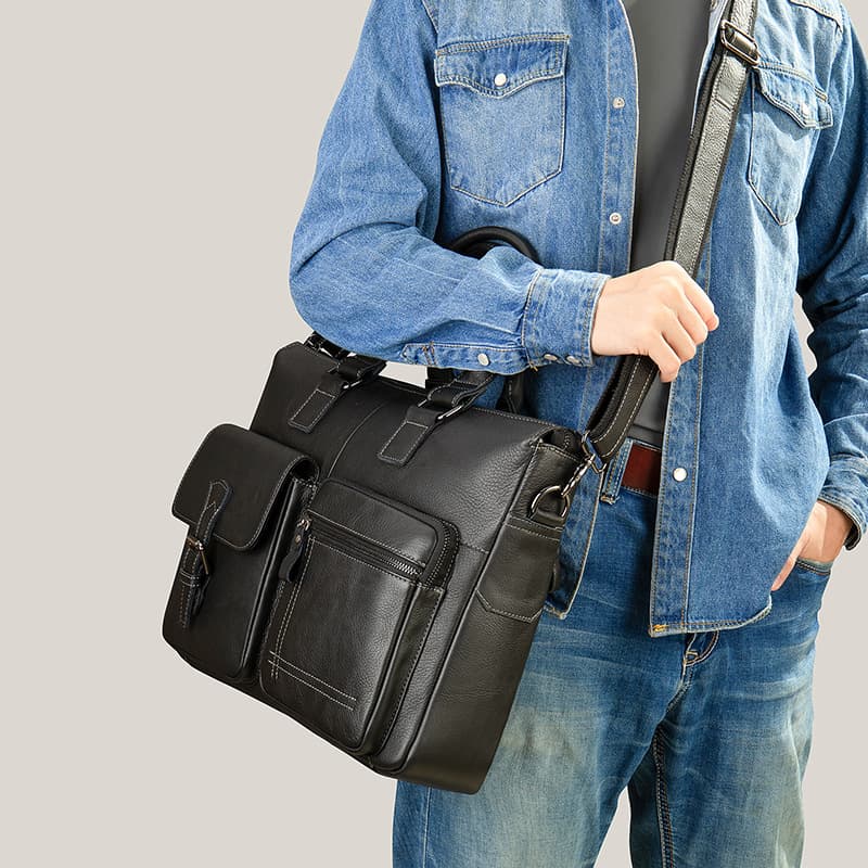 トートバックメンズ 本革職人仕立て多機能ビジネストート