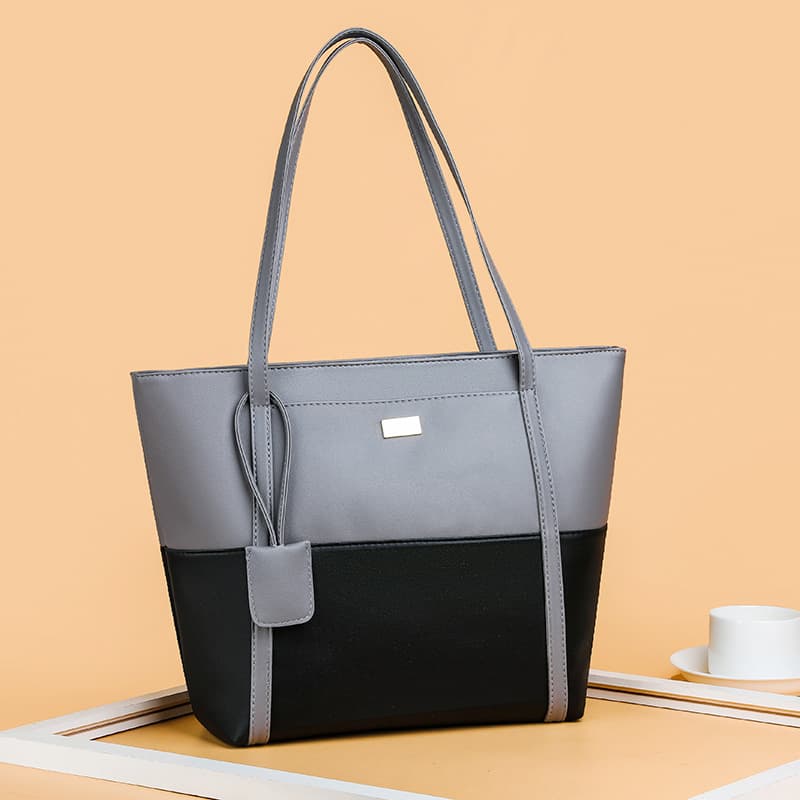 トートバックメンズ 上品シンプルバイカラートートバッグ