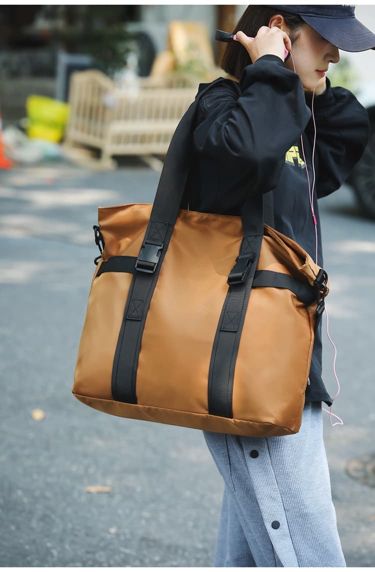 トートバックメンズ シンプル大容量ストラップトートバッグ