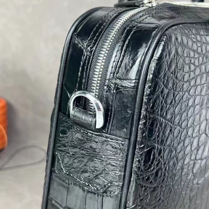 トートバックメンズ 高級クロコ型押しビジネストート