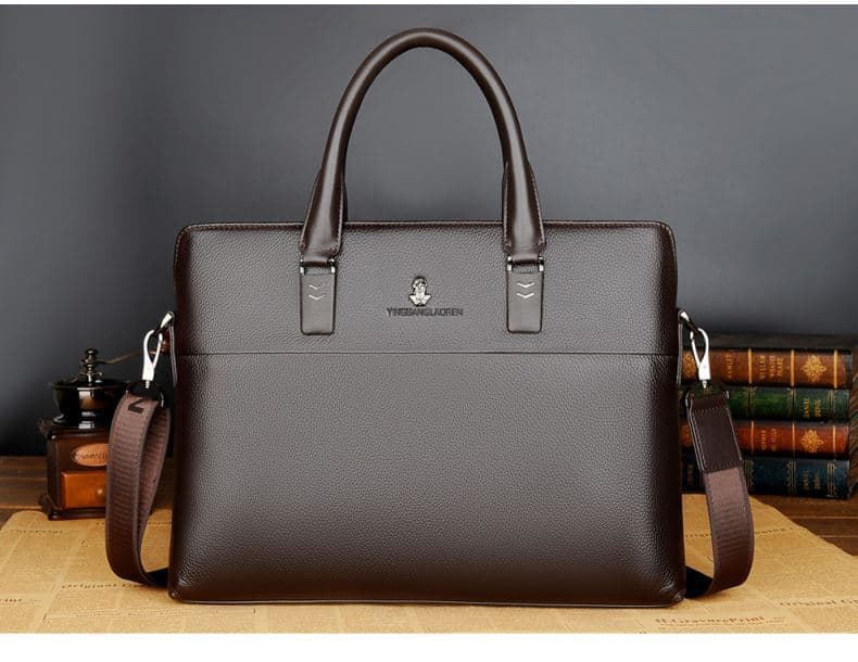 トートバックメンズ シンプル本革ビジネストート