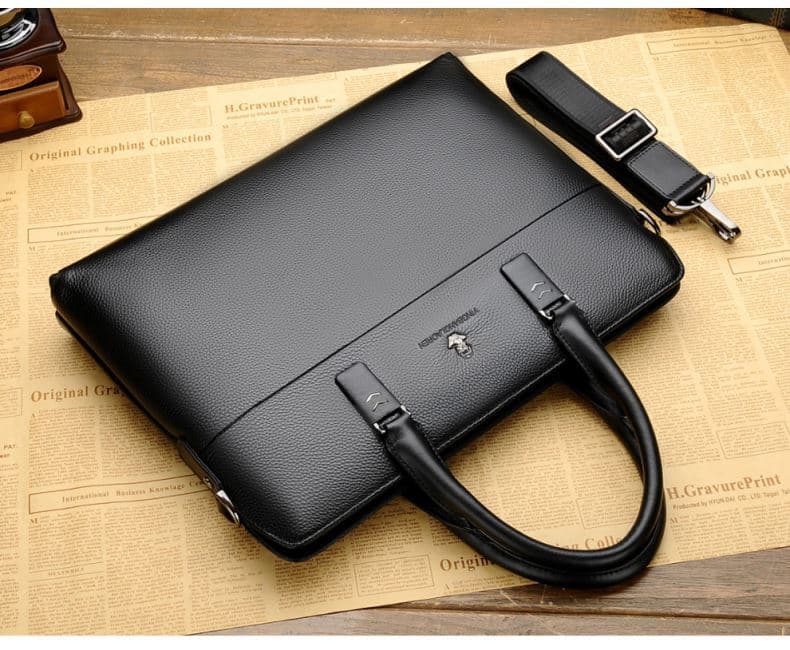 トートバックメンズ シンプル本革ビジネストート