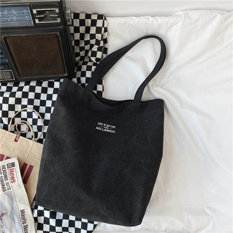 トートバックメンズ シンプルメッセージキャンバストート