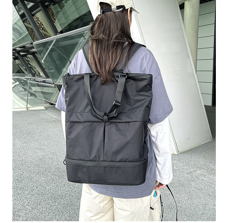 トートバックメンズ 多機能収納ポケット付き2WAYトートバッグ
