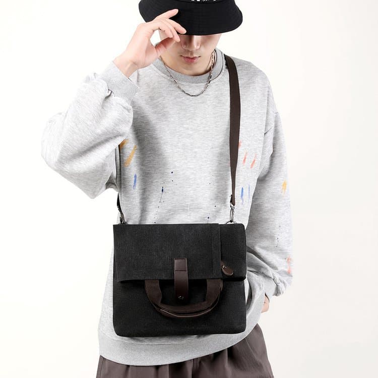 トートバックメンズ シンプル キャンバス メッセンジャー ショルダー