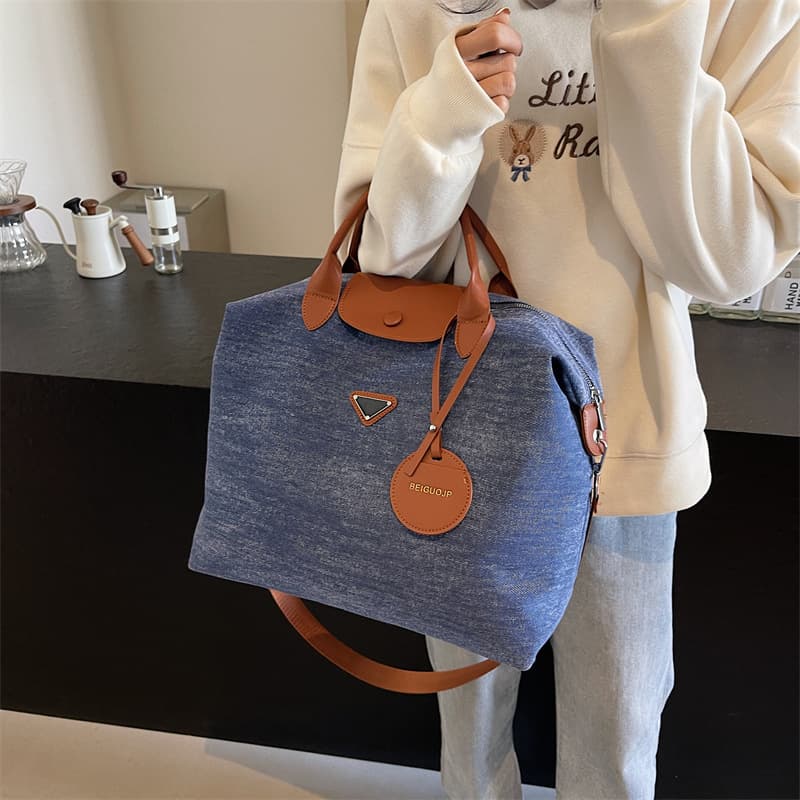 トートバックメンズ デニム風キャンバス 高級トートバッグ