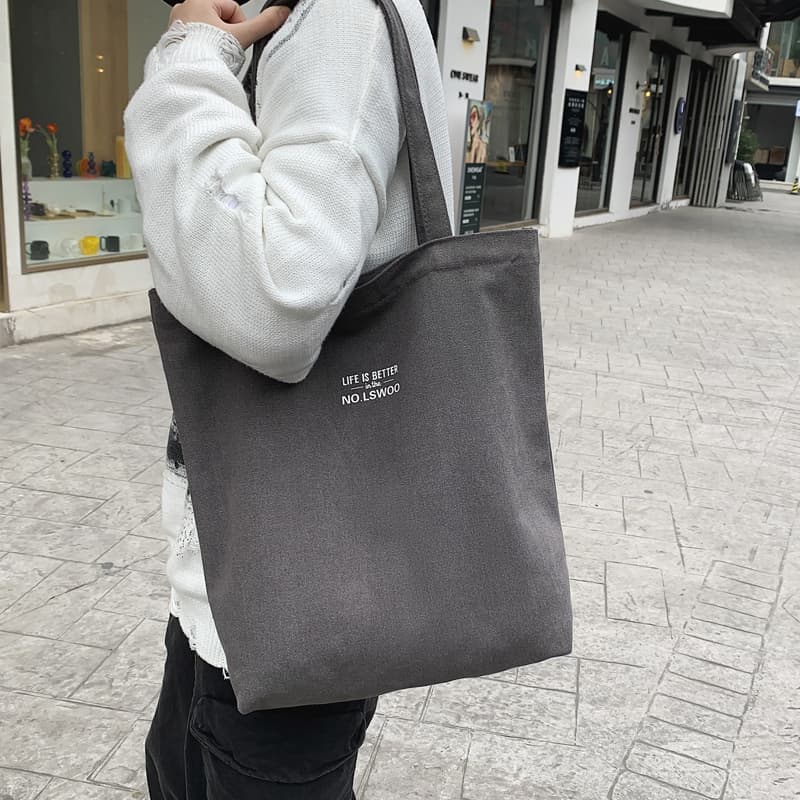 トートバックメンズ シンプルメッセージキャンバストート