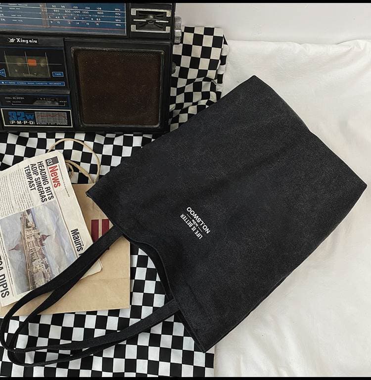 トートバックメンズ シンプルメッセージキャンバストート