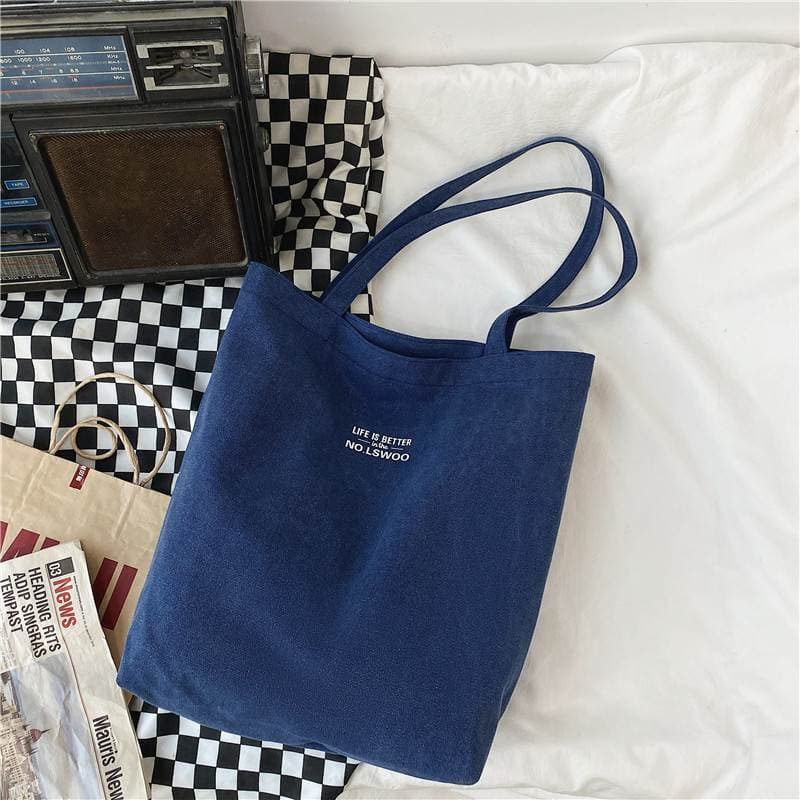 トートバックメンズ シンプルメッセージキャンバストート