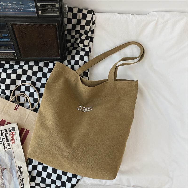 トートバックメンズ シンプルメッセージキャンバストート