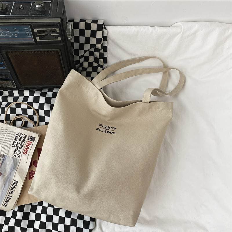 トートバックメンズ シンプルメッセージキャンバストート