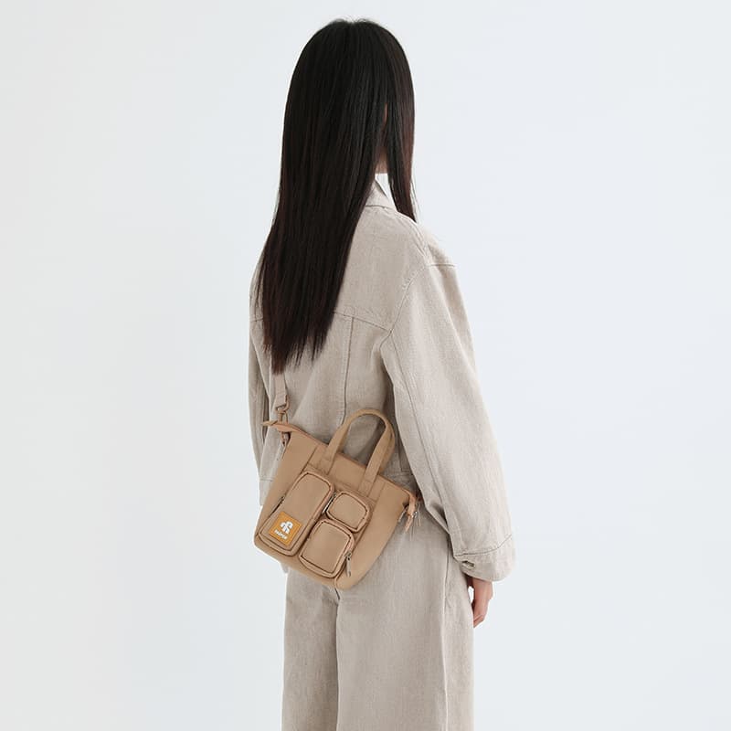 トートバックメンズ ポケットデザイン ミニショルダーバッグ